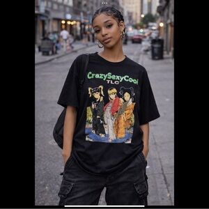 TLC CrazySexyCool Y2K Graphic Tee XL Oversized Black Streetwear